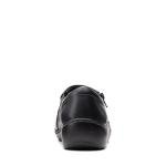Clarks Black Leather Moccasin Slip-Ons for Women