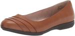 CLIFFS BY WHITE MOUNTAIN Women's Shoes Clara Ballet Flat, Cognac/Burnished/Smooth, 7 W