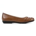 CLIFFS BY WHITE MOUNTAIN Women's Shoes Clara Ballet Flat, Cognac/Burnished/Smooth, 7 W