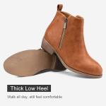 Jeossy Women's Brown Ankle Boots, Classic Low Heeled Short Booties, 905 - Yellow Brown, Size 8 US - Casual Comfortable Boots (DJY905 Yellow Brown 08)