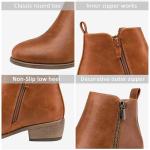 Jeossy Women's Brown Ankle Boots, Classic Low Heeled Short Booties, 905 - Yellow Brown, Size 8 US - Casual Comfortable Boots (DJY905 Yellow Brown 08)