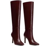 CELLENZ Womens Knee High Boots: Comfortable Stiletto Heels Boots - Heeled Wide Calf Tall Booties Women - Brown Leather Heeled Fall Boot Night Out Dancing Size 7