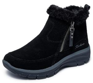 Skechers Women's EASY GOING - COOL ZIP Zip-Up Boot, Black, 7.5M