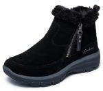 Skechers Women's EASY GOING - COOL ZIP Zip-Up Boot, Black, 7.5M
