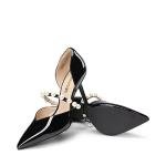 DREAM PAIRS Womens Closed Toe High Heels Stiletto Pointed Toe Strappy Pearl Elegant D'Orsay Dress Wedding Party Pumps Shoes, Black - 9 (SDPU2316W)