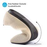 Frank Mully Womens Pointed Toe Flats Knit Dress Shoes Comfort Women Shoes Slip On Shoes for Woman Classic Softable Shoes Low Wedge Ecru, 8