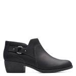 Clarks Women's Charlten Grace Ankle Boot, Black Oily Leather, 10 Wide US