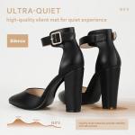IDIFU Women's IN4 Pedazo High Block Heels Pumps Pointed Closed Toe Ankle Strap Dress Wedding Shoes (Black Pu, 8 M US)