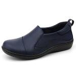 Hueneph Women's Comfort Navy Leather Loafers Cute Casual Slip On Lightweight Walking Flats Everyday Work Shoes 7 M US 2305-LAN070