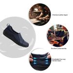 Hueneph Women's Comfort Navy Leather Loafers Cute Casual Slip On Lightweight Walking Flats Everyday Work Shoes 7 M US 2305-LAN070