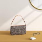 Calvin Klein Women's Lucy Triple Compartment Shoulder Bag, Brown/Khaki/Caramel Embossed, One Size