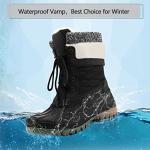 mysoft Women's Winter Snow Boots Waterproof Insulated Mid-Calf Booties, Fur-lined Lace Up Shoes for Outdoor
