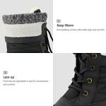 mysoft Women's Winter Snow Boots Waterproof Insulated Mid-Calf Booties, Fur-lined Lace Up Shoes for Outdoor