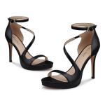 CELLENZ Stiletto Women High Heels: Platform Heel for Women Sexy Dressy - Black Heels Prom Comfortable - Strappy Heeled Sandals Size 7.5