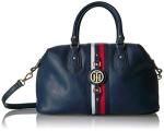 Tommy Hilfiger Women's Satchel Jaden Handbag, Navy Polyvinyl Chloride