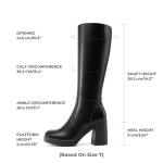 DREAM PAIRS Knee High Boots for Women Platform Square Toe Chunky Block Heeled Stylish Comfortable Tall Boots with Side Zipper,Size 7.5,Black,DWUMKB2541