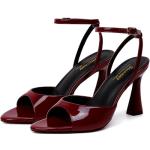 Susanny Burgundy Heels for Women Pointed Open Toe Strappy Chunky Block High Heels Ankle Strap Dark Red Kitten Heeled Sandals Stiletto Wedding Bridal Party Prom Sexy Dress Shoes 9.5