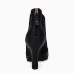 Coutgo Womens Ankle Booties Dress Boots Pointed Toe Stiletto High Heel Splicing Booties Shoes with Back Zipper