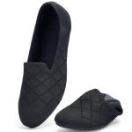 poemlady Women’s Ballet Flat Shoes Dress Knit Round Toe Slip On Ballerina Walking Flats for Woman Low Wedge Casual Comfort Soft A/Black