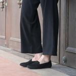 poemlady Women’s Ballet Flat Shoes Dress Knit Round Toe Slip On Ballerina Walking Flats for Woman Low Wedge Casual Comfort Soft A/Black