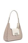 Calvin Klein Becky Demi Shoulder Bag, Almond/Taupe/White, One Size