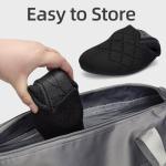 poemlady Women’s Ballet Flat Shoes Dress Knit Round Toe Slip On Ballerina Walking Flats for Woman Low Wedge Casual Comfort Soft A/Black