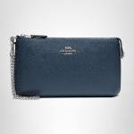 Coach Crossgrain Leather Wristlet w Chain