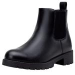 Vepose Women's 9607 Chelsea Ankle Boots Pull-On Booties, Black, Size 8M US (CJY9607 Black 08)
