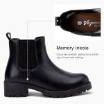 Vepose Women's 9607 Chelsea Ankle Boots Pull-On Booties, Black, Size 8M US (CJY9607 Black 08)