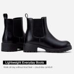 Vepose Women's 9607 Chelsea Ankle Boots Pull-On Booties, Black, Size 8M US (CJY9607 Black 08)