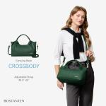 BOSTANTEN Genuine Leather Purses for Women Designer Handbags Crossbody Shoulder Bags Top Handle Satchel Dark green