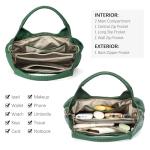 BOSTANTEN Genuine Leather Purses for Women Designer Handbags Crossbody Shoulder Bags Top Handle Satchel Dark green