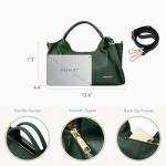 BOSTANTEN Genuine Leather Purses for Women Designer Handbags Crossbody Shoulder Bags Top Handle Satchel Dark green