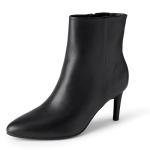 Amazon Essentials Women's Stiletto Dress Boots, Black Faux Leather, 12