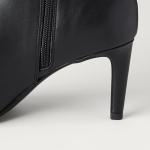 Amazon Essentials Women's Stiletto Dress Boots, Black Faux Leather, 12