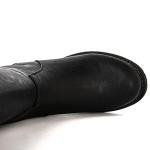 GLOBALWIN Women's Black Knee High Motorcylce Boots Strappy Boots For Women 7.5M