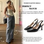 Rilista Women's Kitten Heels Pumps Pointed Closed Toe Wedding Party Dress Slingback Pump Shoes