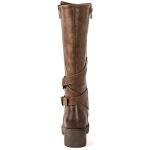GLOBALWIN Women's Knee High Boots Camel Chunky Low Heel Fashion Riding Tall Boots For Women With Side Zipper Size 8.5M