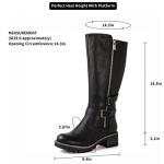 GLOBALWIN Women's Knee High Boots Camel Chunky Low Heel Fashion Riding Tall Boots For Women With Side Zipper Size 8.5M