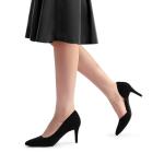DREAM PAIRS Women's Dress High Heels Pumps Closed Pointed Toe Stiletto D'Orsay Shoes for Wedding Party,Size 8,Black-Suede,SDPU2416W