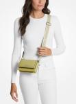 Michael Kors Jet Set Small Phone Crossbody Bag, Gold-Tone Hardware/Tonal MK Signature Nylon with MK Logo Webbing/Pistachio