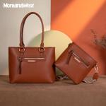 Montana West tote purse for women medium crossbody purse set 2pcs brown cute trendy woman handbag and purse ladies designer handbag with guitar strap MWC2-330BR