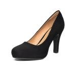 Trary Women's Heels for Women, Black Heels White Heels Brown Heels Nude Heels, Low Platform Heels, IN3.2 High Heel Closed Round Toe Pumps Dress Office Wedding Shoes for Women,Size 6