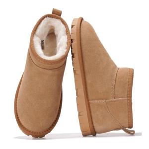 Project Cloud 100% Genuine Leather Ankle Boots for Women – Water Resistant Womens Boots with Memory Foam Insole – Comfortable Fall Shoes for Women 2025 (Hikey, CHSTNUTSDE, 7)