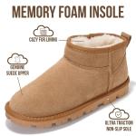 Project Cloud 100% Genuine Leather Ankle Boots for Women – Water Resistant Womens Boots with Memory Foam Insole – Comfortable Fall Shoes for Women 2025 (Hikey, CHSTNUTSDE, 7)