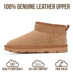 Project Cloud 100% Genuine Leather Ankle Boots for Women – Water Resistant Womens Boots with Memory Foam Insole – Comfortable Fall Shoes for Women 2025 (Hikey, CHSTNUTSDE, 7)