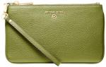 Michael Kors Women's Jet Set Charm Medium Top-Zip Wristlet, Gold-Tone Hardware/Meadow Green
