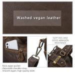 Angel Kiss Women's Designer Handbag Large Double Zipper Multi Pocket Washed Leather Purse