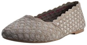 Skechers womens Cleo - Honeycomb Ballet Flat, Dark Taupe, 8.5 US