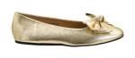 Corkys Footwear Hey Girl Sugar Rush Ballet Flats - A Chic Slip-On with Bow Detail, Cushioned Insoles for All-Day Comfort, and a Trendy and Stylish Design - Gold Crinkle Metallic, Size 8